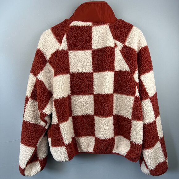 Stoic MTN High Pile Fleece Full Zip Jacket Size M Checkerboard Sherpa Gorpcore - Picture 8 of 10